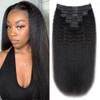 Tahikie Kinky Straight Human Hair Clip in Extensions 120g Full Head Clip ins for Women 100 Unprocessed Brazilian Virgin