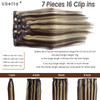 Clip in Hair Extensions Real Human Hair Chocolate Brown and Blonde Highlights Real Hair Extensions Clip in Human Hair 22
