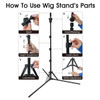 LNASI Mannequin Head Stand Upgrade Foldable Wig Stand Tripod for Cosmetology Hairdressing Training Metal Adjustable Wig