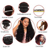 8A Brazilian Virgin Water Wave Human Hair 3 Bundles With 4x4inch Free Part Lace Closure Wet and Wavy Bundles with Closur