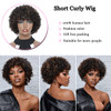 Short Curly Wigs for Black Women Brazilian Virgin Human Hair Wigs for Middle Aged Black Women Black Mix Medium Brown Hig