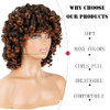 andromeda Curly Wigs for Black Women Brown Short Curly Wig with Bangs Soft Afro Kinky Curly Synthetic Wig for African Am