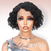 WIGER Short Lace Front Wigs Human Hair for Women Short Curly Bob Wig Black Wavy Lace Wig Black Pixie Cut Wig Brazilian V