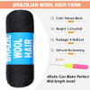RuiYok 4 Pcs Natural Black Brazilian Wool Hair for Braiding Hair Acrylic Yarn Crochet Box Braids Senegalese Twist Jumbo
