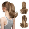 CJL HAIR Short Claw Clip Ponytail Extension Drawstring Curly Fake Faux Jaw Balayage Hairpiece Hair Piece Wavy High Pony