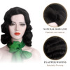 HBwig Short 20s Wave Natural Wigs 1920s Hair for Women Daily Costume Party Natural Black