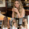 HMHIFI Long Ombre Blonde Wigs for Women 26 inch Long Wavy Middle Part Wig Ombre Blonde Wigs Upgraded Protein Fiber Hair