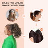SEIKEA 10 Highlight Ponytail Extension Claw Short Thick Wavy Curly Jaw Clip in Fake Pony Tails Fake Hair Soft Natural Lo
