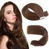 Sassina Tape in Hair Extensions Chocolate Brown 3 Skin Weft Remy Human Hair Extensions Tape in Seamless Double Sided 18