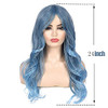 Beweig Blue Wig for Women Long Curly Wavy Pastel Blue Wig Side Part Synthetic Halloween Cosplay Wig with Wig Cap