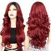Ebingoo Wig Cap 26 Inch Burgundy Lace Front Wigs with Dark Roots Wine Red Lace Front Wig With Baby Hair Ombre Red Lace F