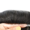 Toupee for Men Hair System Replacement Natural Black Mens Human Hair Piece Fine Mono Mens Toupee Clear Poly Skin Hairpie