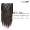 Lacer Light Yaki Clip in Hair Extensions Remy Human Hair Natural Black Thick Yaki Straight Clip ins for African American