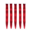 Winsky Red Hair Extensions Clip in Human Hair 100 Straight Party Highlights Clip on Colored Hair Extensions 5 PiecesSet
