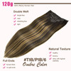 Clip in Hair Extensions Real Human Hair 120g 7pcs Human Hair Clip in Extensions 18 Inch Natural Black Mixed Chestnut Bro