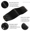 SUYYA Clip in Hair Extensions Real Human HairJet Black Clip in Hair Extensions Human Hair Straight Hair Extensions Clip