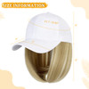 Lansigreen Baseball Cap with Hair Extensions Hat Wig Adjustable Hat Attached Short Straight 14 Synthetic Hairpiece for W