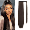 SEIKEA Clip in Ponytail Extension Wrap Around Straight Hair for Women 28 Dark Chocolate Brown