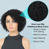 UDU Short Curly Human Hair Wigs For Black Women Short Curly Wigs Human Hair Non Lace Glueless Wig with Bangs Side Part W