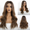 EMMOR Long Brown Lace Front Wig for Women 25 Inch Natural Hair Wavy Synthetic Wigs Middle Part Daily Hair Hand TiedLongl
