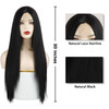 Xinran Long Straight Black Wigs for Women Synthetic Black Straight Wig Looking Natural Black Long Hair Wigs 30 inchBlack