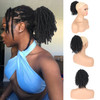 Oseti Dreadlock Curly Black Loc Drawstring Ponytail for Black Women Short Loc Petal Bun Loc Accessories Clip in on Ponyt