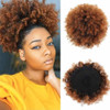 LEOSA High Puff Afro Ponytail Drawstring Short Afro Kinky Curly Pony Tail Clip in on Synthetic Curly Hair Bun Made of Ka