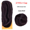 Mayloss 28 Pcs Human Hair Extensions with Top Closure Unprocessed Brazilian Curly Short Virgin Hair Weave Wavy 3 4 5 Mix