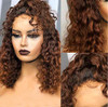 Ombre Color Short Water Wave Bob Wig13x6 Curly HD Lace Front Human Hair Wigs With Baby Hair Plucked Remy Brazilian Lace