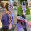 VCKOVCKO Pink Jumbo Braid Crochet Braids Hair Extension Three Tone Ombre Color Rainbow Jumbo Braiding For Twist Braiding