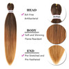 Liang Dian Pre Stretched Braiding Hair Ombre 30 Inch 8 Packs Synthetic Crochet Braids Hot Water Setting Professional Sof