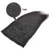 EIAKE Light Yaki Straight Human Hair Clip In Hair Extensions for Black Women Brazilian Virgin Hair Coarse Yaki Clip Ins