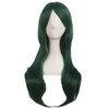 MapofBeauty 28 Inch70cm Women Side Bangs Long Curly Hair Cosplay Wigs Pine Green