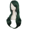 MapofBeauty 28 Inch70cm Women Side Bangs Long Curly Hair Cosplay Wigs Pine Green