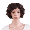 MapofBeauty 118 Inch30 cm Special Elderly Short Curly Fashion WigsDark Brown