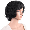 MapofBeauty 118 Inch30 cm Special Elderly Short Curly Fashion WigsBlack