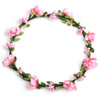 ColorGround Long Blonde Fluffy Cosplay Wig with Pink Flower Headband for Women