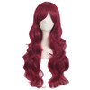 MapofBeauty 28 Inch70cm Charming Women Side Bangs Long Curly Full Hair Synthetic Wig Red