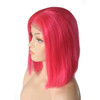 Glueless Wig Hot Pink Lace Front Human Hair Straight 180 Density 13x4 Frontal 8inch Pre Plucked with Baby Hair Brazilian