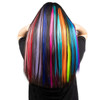 YaFex 12 Pcs Clip in Hair Extensions 22 Inch Colored Hair Extensions Party Highlights Long Straight Synthetic Hairpieces