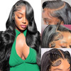 13x6 Lace Front Wigs Human Hair Pre Plucked 180 Density 26 Inch HD Body Wave Lace Front Wigs Human Hair 10A Frontal Wigs