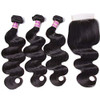 Unice Hair Brazilian Body Wave 3 Bundles with Free Part Lace Closure Unprocessed Virgin Human Hair Weave Extensions 20 2