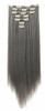 SWACC Women 22 Inches Straight Full Head 7 Separate Pieces Heat Resistance Synthetic Hair Clip in Hair Extensions Grey