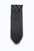 SWACC Women 22 Inches Straight Full Head 7 Separate Pieces Heat Resistance Synthetic Hair Clip in Hair Extensions 1BOff