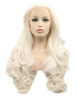 morvally 24 Long Wavy 60 Platinum Blonde Glueless Lace Front Wig Free Part Natural Straight Heat Resistant Synthetic Hai
