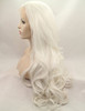 morvally 24 Long Wavy 60 Platinum Blonde Glueless Lace Front Wig Free Part Natural Straight Heat Resistant Synthetic Hai