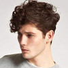 Kaneles Mens Brown Wig Short Curly Fluffy Synthetic Halloween Cosplay Hair Wig for Male Guy Brown