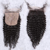 Afro Kinky Curly Silk Closure 4x4 Silk Base Lace Human Hair Top Full Closure Piece Hidden Knots Free Part Brazilian Remy