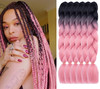 Xtrend 6Pcs 2 Tone Ombre Braiding Hair Crochet Braids 24 Inch Synthetic Hair Extensions Jumbo Braiding Hair Extension fo