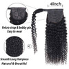 seelaak Kinky Curly Human Hair Ponytail Extension with Wrap Around True Length 10A Brazilian Ponytail Human Hair 3C Afro